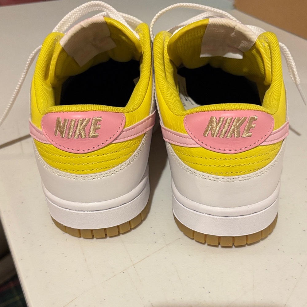 Nike Dunk Low Colorblock Low-Top Sneakers in Pink, Yellow & White Never Worn! - Picture 3 of 6